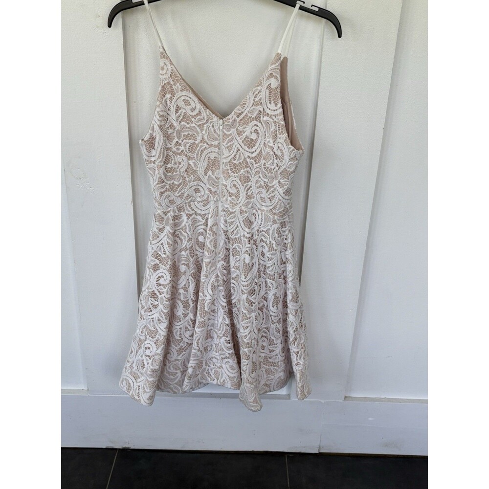 Mason & Belle Cream Lace Nude Strap Lined Dress Size 6